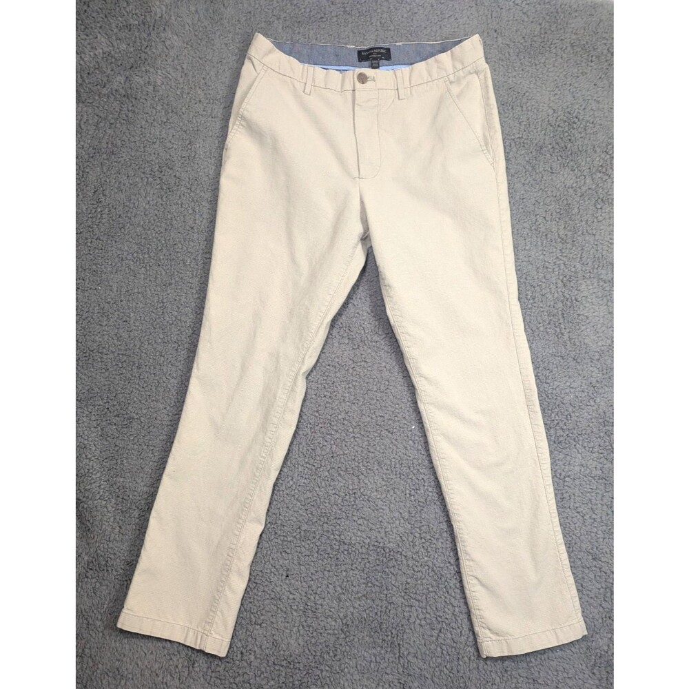 Banana Republic Kentfield Pants Mens 32x32 Beige Slim Cotton Chinos